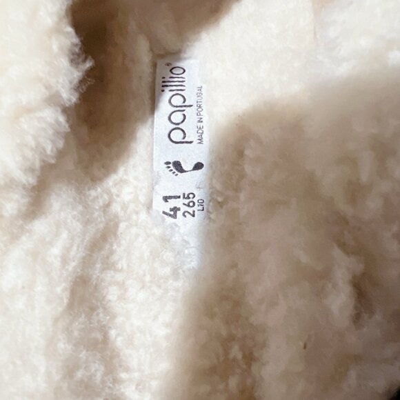 Birkenstock Arizona Big Buckle Shearling Teddy Eggshell Platform Sandal EU 41 - Picture 13 of 13